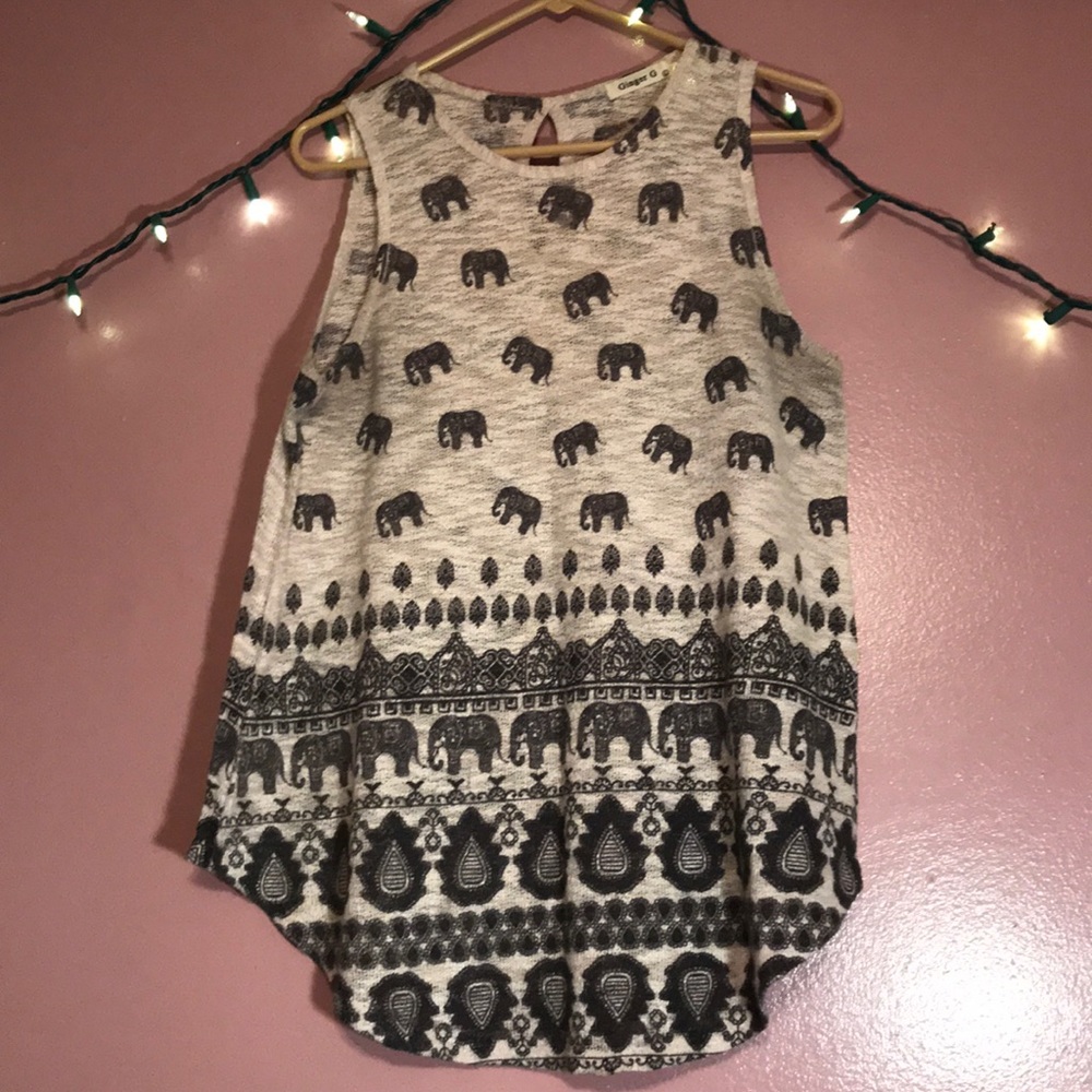 An elephant sleeveless blouse